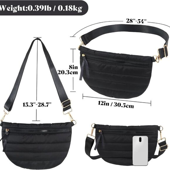 Compact Quilted Puffer Purse with Gold Accents - Women’s Versatile Accessory - Picture 4 of 6